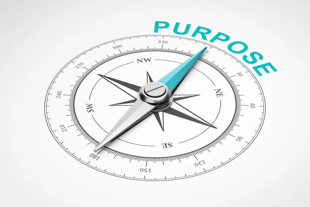 Compass on White Background, Purpose Concept