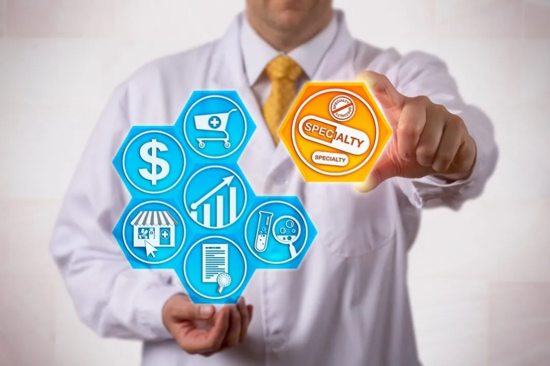 Pharmacist Presenting Specialty Drugs Online